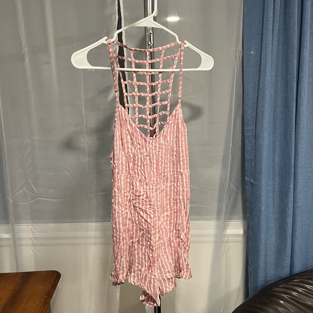 Pretty Pink and White Beachy Romper | RVCA